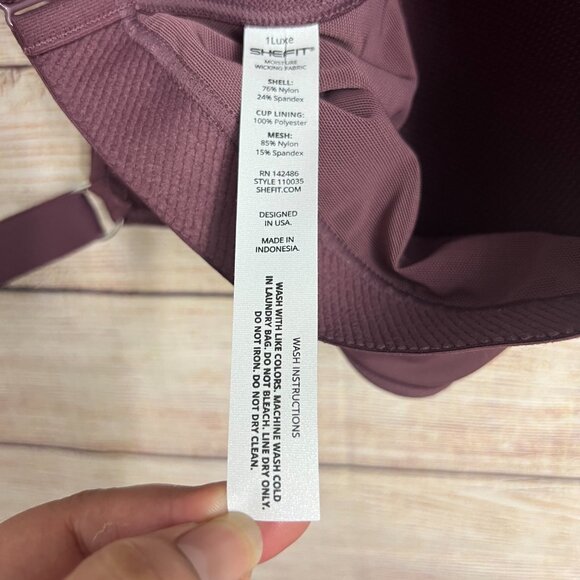 Shefit Luxe Sports‎ Bra - Burgundy/Mauve - Size 1Luxe - Picture 3 of 8